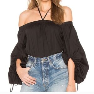 Revolve Rebecca Minkoff Tilda Blouse top cold-shoulder black
